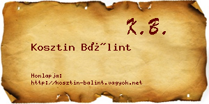 Kosztin Bálint névjegykártya